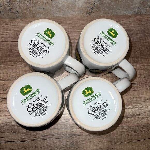 Vintage Y2K John Deere Coffee Mug Cups Gibson Tractor Farming Barn Lot of 4 2000 - Picture 5 of 5